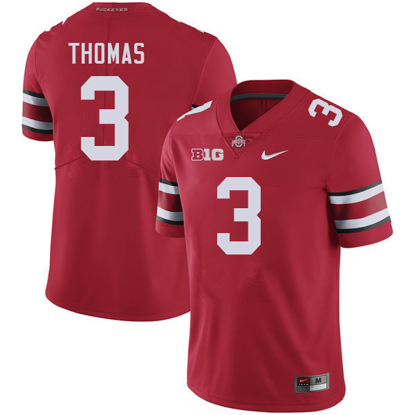 #3 Michael Thomas Ohio State Buckeyes Jerseys Football Stitched-Red